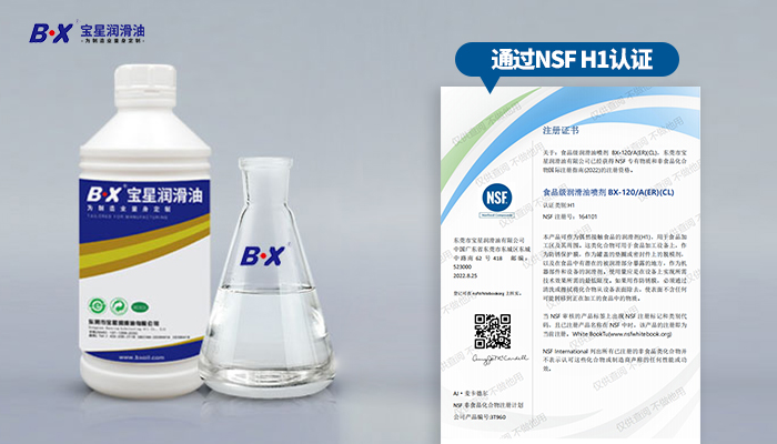 Baoxing Dry Film Lubricant Oil Receives NSF H1 Certification